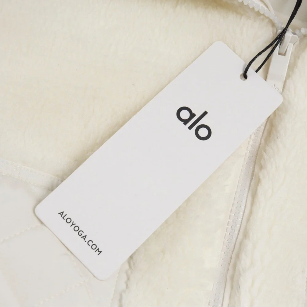 ALO Yoga Cream Teddy Sherpa Zip Jacket